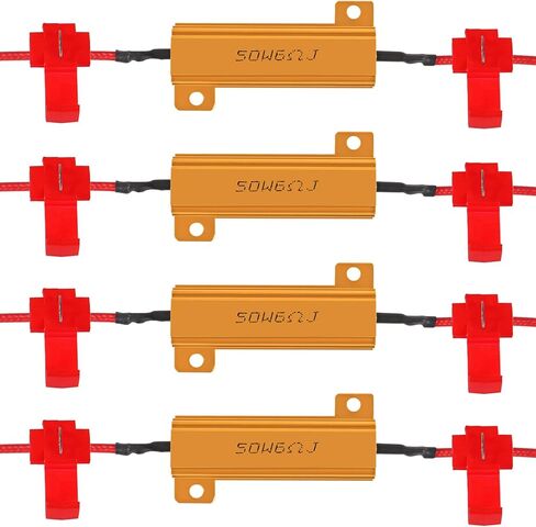 4PCS Load Resistors 50W 6 Ohm Car Lamp Resistor with Clips for Fix Error Code Turn Signal Lights Fast Flash in Saudi Arabia