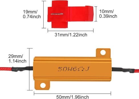 4PCS Load Resistors 50W 6 Ohm Car Lamp Resistor with Clips for Fix Error Code Turn Signal Lights Fast Flash in Saudi Arabia