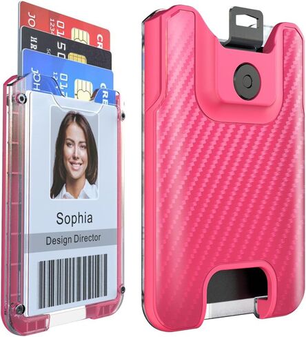 LIUGX Badge Holder, No-Clip Version, ID Card Holder, Durable Polycarbonate (Holds 6 Cards), for Office, Laborer, Police, Work, Black in Kuwait