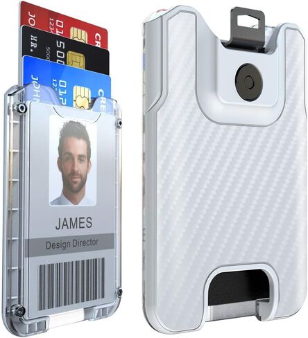 LIUGX Badge Holder, No-Clip Version, ID Card Holder, Durable Polycarbonate (Holds 6 Cards), for Office, Laborer, Police, Work, Black in Kuwait