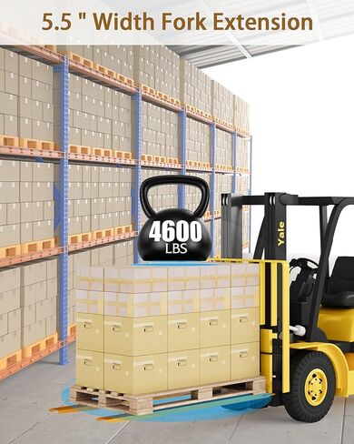 ملحقات الرافعة الشوكية - طول 84 بوصة، عرض 5.5 بوصة، سعة 4600 رطل، ملحقات شوكة البليت الفولاذية شديدة التحمل، مناسبة عالميًا لمعظم شاحنات الرافعة الشوكية، أصفر in Kuwait