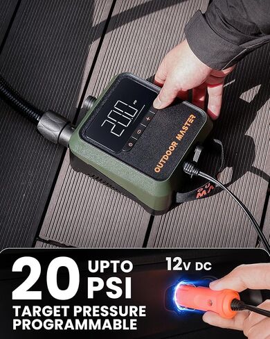 OutdoorMaster مضخة لوح التجديف Cachalot 2، مضخة هواء SUP عالية الضغط 20 رطل لكل بوصة مربعة، موصل سيارة 12 فولت تيار مستمر لألواح SUP القابلة للنفخ، تضخم مزدوج المرحلة وإيقاف تلقائي، وظيفة الانكماش in Saudi Arabia