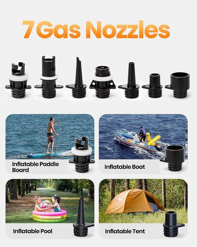OutdoorMaster مضخة لوح التجديف Cachalot 2، مضخة هواء SUP عالية الضغط 20 رطل لكل بوصة مربعة، موصل سيارة 12 فولت تيار مستمر لألواح SUP القابلة للنفخ، تضخم مزدوج المرحلة وإيقاف تلقائي، وظيفة الانكماش in Saudi Arabia