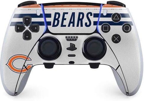 Skinit Decal Gaming Skin Compatible with PS5 DualSense Edge Pro Controller - Officially Licensed NFL Chicago Bears White Striped Design in Saudi Arabia