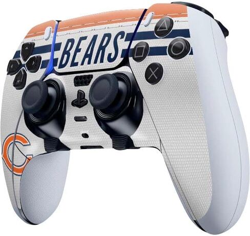 Skinit Decal Gaming Skin Compatible with PS5 DualSense Edge Pro Controller - Officially Licensed NFL Chicago Bears White Striped Design in Saudi Arabia