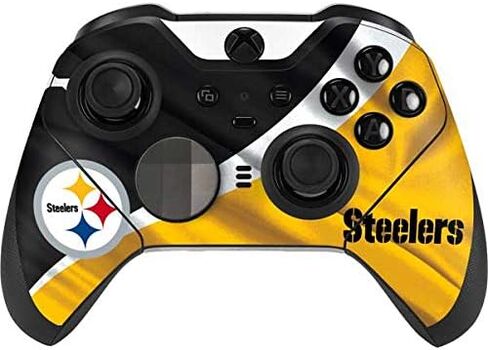 غلاف Skinit المخصص للألعاب متوافق مع وحدة التحكم اللاسلكية Xbox Elite Series 2 - تصميم مرخص رسميًا من NFL Pittsburgh Steelers in Saudi Arabia