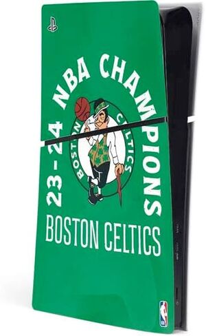 Skinit Decal Gaming Skin Compatible with PS5 Slim Digital Edition Console - Officially Licensed NBA Boston Celtics Black Animal Print Design in Saudi Arabia