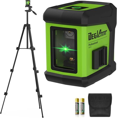 Self Leveling Laser Level with Tripod,DEGLASERS 100ft Green Cross Line laser lever,Lazer Leveler Tool for Picture Hanging Floor Tile Wall Home Renovation, Indoor Project, Battery Included in Saudi Arabia