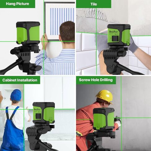 Self Leveling Laser Level with Tripod,DEGLASERS 100ft Green Cross Line laser lever,Lazer Leveler Tool for Picture Hanging Floor Tile Wall Home Renovation, Indoor Project, Battery Included in Saudi Arabia
