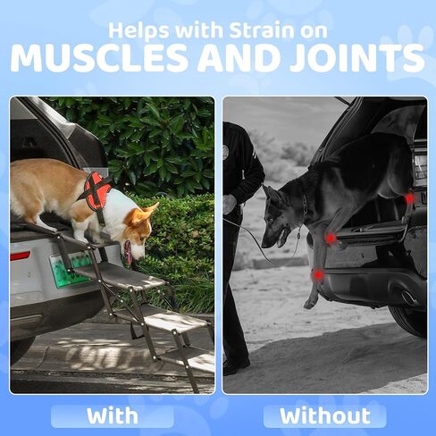 Dog Stairs for Trucks & SUVs – Foldable, Portable Pet Ramp for Large Dogs, Non-Slip Steps Supports Up to 250 lbs in Saudi Arabia