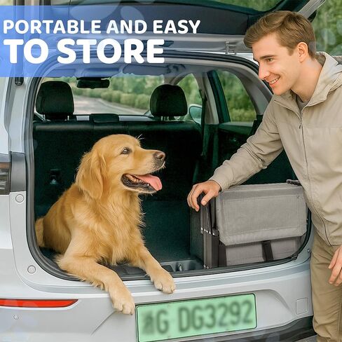 Dog Stairs for Trucks & SUVs – Foldable, Portable Pet Ramp for Large Dogs, Non-Slip Steps Supports Up to 250 lbs in Saudi Arabia