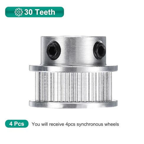 uxcell 4pcs GT-2 30T Pulley Synchronous Wheel 8mm Bore, Aluminum Timing Pulley 30 Teeth, Fit Width 6mm Timing Belt for 3D Printer CNC Machine in Saudi Arabia