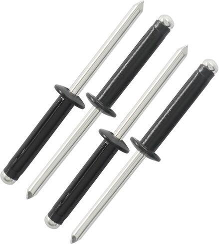 مسامير من الألومنيوم ذات رأس كبير ثلاثي الطي مقاس 3/16 بوصة × 4/5 بوصة، برشام أسود متفجر من الألومنيوم الصلب ثلاثي القبضة لقوارب الكاياك والقوارب البحرية وإصلاح السيارات (50 قطعة) in Kuwait
