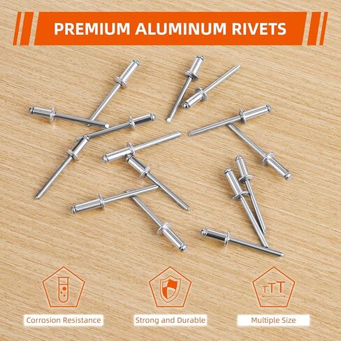 MewuDecor 5/32" x 5/16" Aluminum Blind Rivets, Silver, 4 x 8mm Pop Rivets, 100 PCS in Saudi Arabia