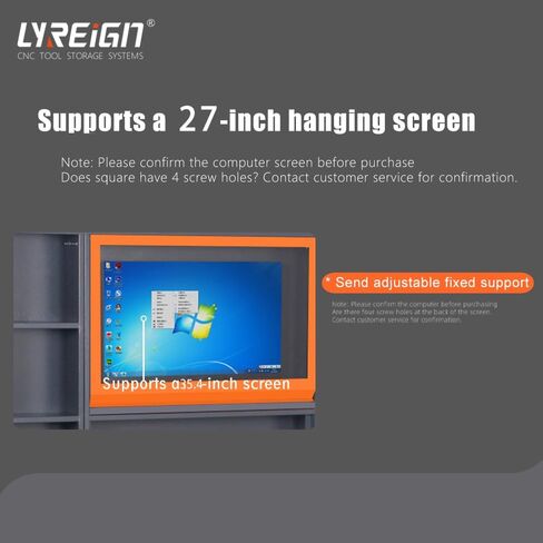 Industrial Computer Cabinet with Wheels, 28.3L x 16.5W x 59H inches, Mobile CNC Tool Storage Station in Kuwait