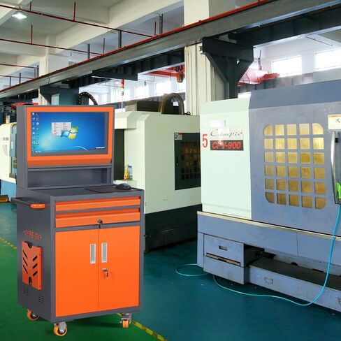 Industrial Computer Cabinet with Wheels, 28.3L x 16.5W x 59H inches, Mobile CNC Tool Storage Station in Kuwait