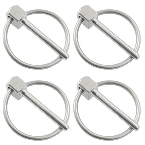 4 Pcs 304 Stainless Steel Linch Pin with Ring, 1/8" x 1" Heavy Duty Lynch Pins for Trailers, Trucks, Tractors, Lawn Mowers & Agricultural Equipment in Kuwait