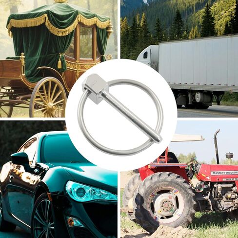 4 Pcs 304 Stainless Steel Linch Pin with Ring, 1/8" x 1" Heavy Duty Lynch Pins for Trailers, Trucks, Tractors, Lawn Mowers & Agricultural Equipment in Kuwait