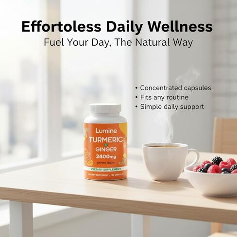مكمل الكركمين الكركم من لومين، 2400 ملغ من مستخلص الكركم مع 95% من الكركمينويدات، نباتي، غير معدّل وراثيًا، خالي من الغلوتين (1 قطعة) in Kuwait