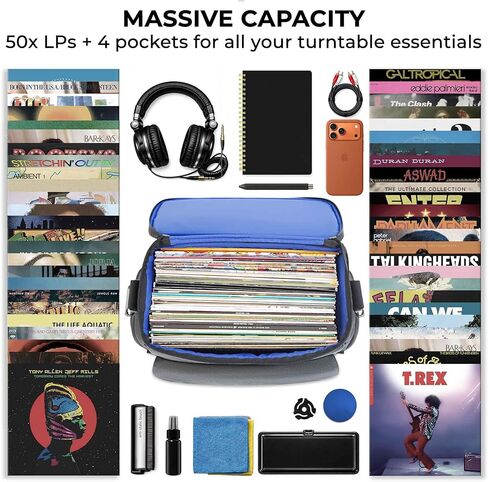 Record Roots Big LP Hauler – Heavy-Duty Vinyl Record Carry Bag for 50+ LPs | Padded, Weather-Resistant, Travel-Ready DJ & Collector Bag in Saudi Arabia