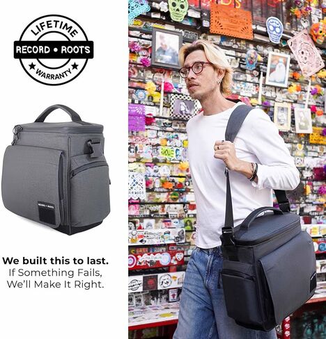 Record Roots Big LP Hauler – Heavy-Duty Vinyl Record Carry Bag for 50+ LPs | Padded, Weather-Resistant, Travel-Ready DJ & Collector Bag in Saudi Arabia
