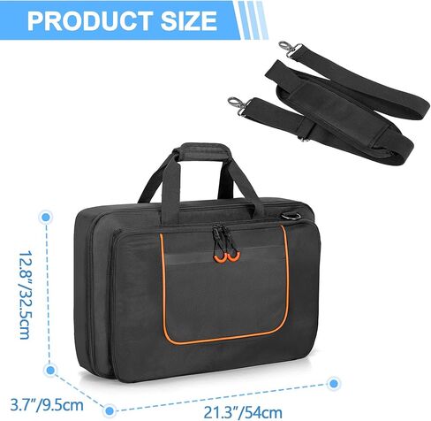 حقيبة تحكم DJ من Rexmica متوافقة مع Pioneer DDJ-FLX4/ DDJ-400/ DDJ-SB2/ DDJ-SB3/ DDJ-REV1، حقيبة حمل مبطنة لوحدة التحكم DJ مع حجرة الكمبيوتر المحمول وجيوب الملحقات لخلاط DJ وكابل DJ in Saudi Arabia