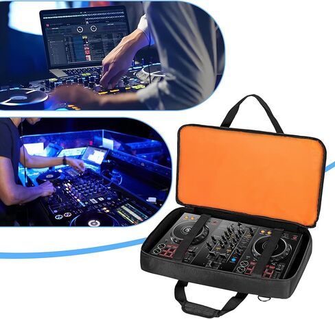 حقيبة تحكم DJ من Rexmica متوافقة مع Pioneer DDJ-FLX4/ DDJ-400/ DDJ-SB2/ DDJ-SB3/ DDJ-REV1، حقيبة حمل مبطنة لوحدة التحكم DJ مع حجرة الكمبيوتر المحمول وجيوب الملحقات لخلاط DJ وكابل DJ in Saudi Arabia