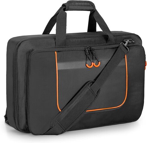 حقيبة تحكم DJ من Rexmica متوافقة مع Pioneer DDJ-FLX4/ DDJ-400/ DDJ-SB2/ DDJ-SB3/ DDJ-REV1، حقيبة حمل مبطنة لوحدة التحكم DJ مع حجرة الكمبيوتر المحمول وجيوب الملحقات لخلاط DJ وكابل DJ in Saudi Arabia