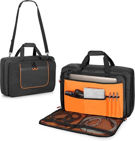 حقيبة تحكم DJ من Rexmica متوافقة مع Pioneer DDJ-FLX4/ DDJ-400/ DDJ-SB2/ DDJ-SB3/ DDJ-REV1، حقيبة حمل مبطنة لوحدة التحكم DJ مع حجرة الكمبيوتر المحمول وجيوب الملحقات لخلاط DJ وكابل DJ in Saudi Arabia