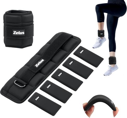ZELUS Soft Iron Z-Fit Ankle Weights 1 Pair Adjustable, 4LB/7LB/10LB for Women Men, Ultra Thin Leg Weights with Adjustable Straps, Arm Weight for Gym Home Yoga Jogging Walking in Kuwait