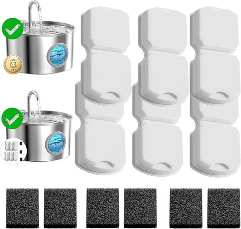 استبدال مرشح نافورة ماء Cat: 24 مرشح نافورة Cat (12 مرشحات رغوة الكربون) مناسبة لـ Giotohun S11 in Kuwait