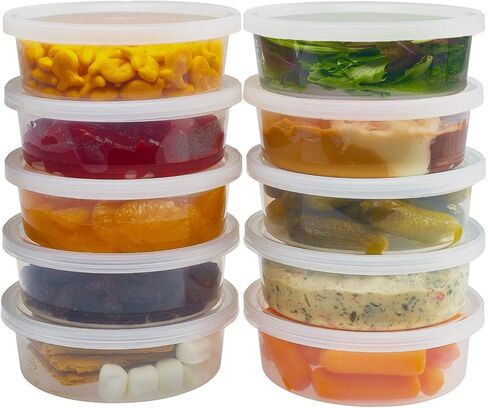 DuraHome - Deli Containers with Lids Leakproof - 40 Pack BPA-Free Plastic Microwaveable Clear Food Storage Container Premium Heavy-Duty Quality, Freezer & Dishwasher Safe (16 oz.) in Saudi Arabia