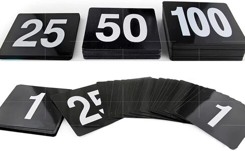 مجموعة أرقام الطاولة البلاستيكية وبطاقات المكان، عبوة من 100 1-100 أسود 3.9 × 3.7 بوصة in Kuwait