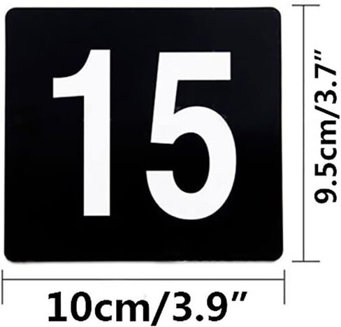 مجموعة أرقام الطاولة البلاستيكية وبطاقات المكان، عبوة من 100 1-100 أسود 3.9 × 3.7 بوصة in Kuwait