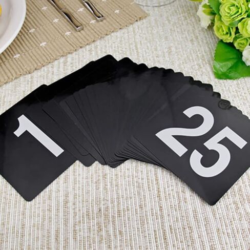 مجموعة أرقام الطاولة البلاستيكية وبطاقات المكان، عبوة من 100 1-100 أسود 3.9 × 3.7 بوصة in Kuwait