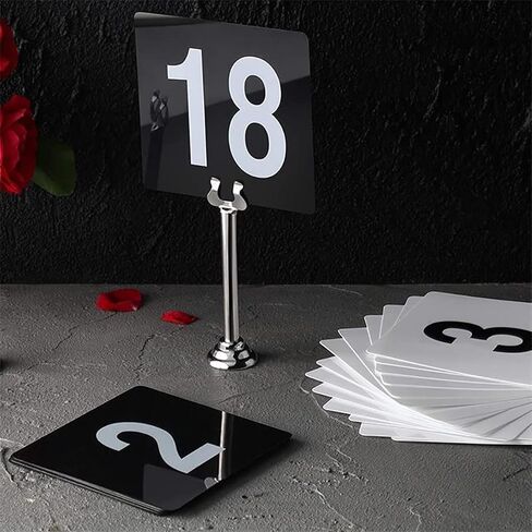 مجموعة أرقام الطاولة البلاستيكية وبطاقات المكان، عبوة من 100 1-100 أسود 3.9 × 3.7 بوصة in Kuwait