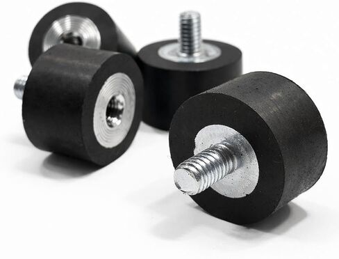 M6 Male-Female Rubber Vibration Isolator Mounts, 25mm x 15mm, 50A Shore Hardness, Anti-Vibration Shock Absorber, 4-Pack in Saudi Arabia
