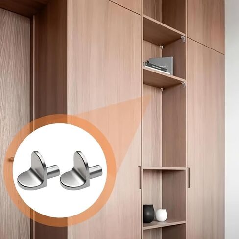 20-Pack Durable Metal Shelf Support Pegs - Easy Install Cabinet Shelf Brackets for Kitchen, Wardrobe, Closet, Bookshelf - Versatile Shelving Hardware Anchors in Saudi Arabia