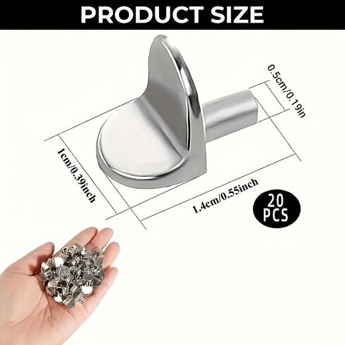 20-Pack Durable Metal Shelf Support Pegs - Easy Install Cabinet Shelf Brackets for Kitchen, Wardrobe, Closet, Bookshelf - Versatile Shelving Hardware Anchors in Saudi Arabia