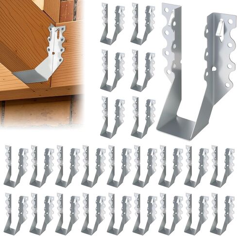 50 Pcs 2x6 Joist Hangers for Wood, 20 Gauge Galvanized Face Mount Joist Hangers, Heavy Duty Hurricane Ties for Rafters Roofs Decks Floors Ceilings in Saudi Arabia