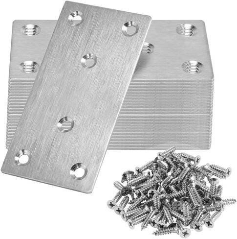 10PCS Flat Joining Metal Plates Brackets with 60 Screws for Wood Railway Sleeper Brackets 80mm in Saudi Arabia