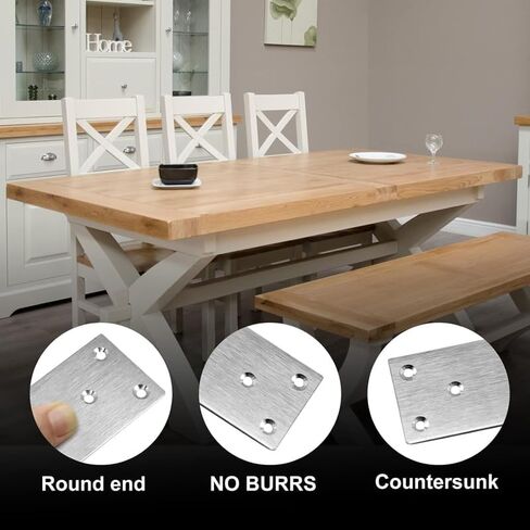10PCS Flat Joining Metal Plates Brackets with 60 Screws for Wood Railway Sleeper Brackets 80mm in Saudi Arabia