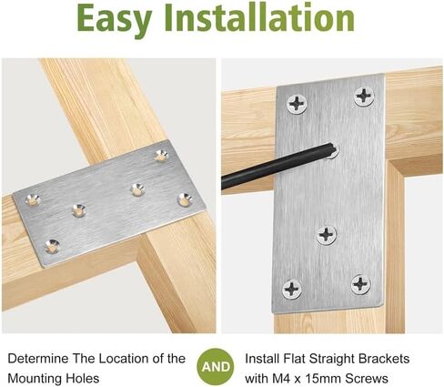 10PCS Flat Joining Metal Plates Brackets with 60 Screws for Wood Railway Sleeper Brackets 80mm in Saudi Arabia