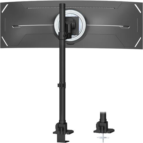 Heavy Duty Monitor-Arm Ultrawide for 24-57’’ - Extra Tall Aluminum Single Monitor Mount Holds up to 59.4 lbs, Adjustable Desk Mount Stand, VESA 75/100/200 mm, Black in Kuwait