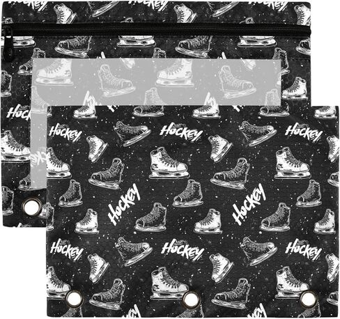 Star Cat Binder Pouches 3 Ring for Boys Girls School Office College Supplies Galaxy Space Pizza Alien Pencil Pouches Case Bag with Clear Window and Zipper 2 Pack in Kuwait