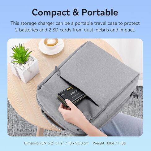 ENEGON NP-FW50 20W Dual Battery Storage and Quick Charger Set for ZV-E10, A6000, A6500, A6300, A6400, A5000, A5100, A55, A7, A7II, A7RII, A7SII, A7S, A7S2, A7R, A7R2, LCD Display in Kuwait