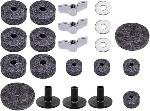 TIDTALEO 21pcs Drum Cymbal Felt Pads Set Non-Slip Gray Felt Cymbal Replacement Accessories for Drum Kit Practical Stand Suitable for Beginner and Professional Drummers in Saudi Arabia