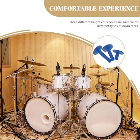 SHOWERORO 12Pcs Drum Kit Cymbal Sleeves Plastic Mount Accessories Set with 6.2Cm, 5Cm, 2.8Cm Heights for Cymbal Stand Replacement in Blue in Saudi Arabia