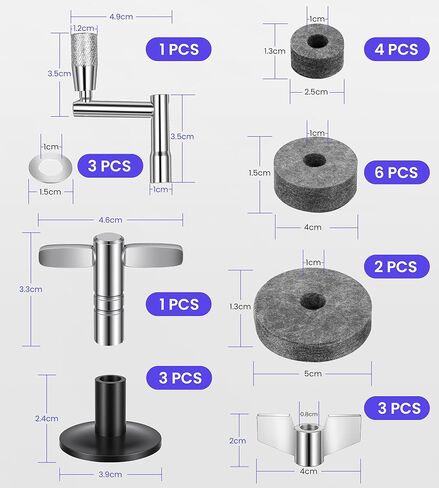 23pcs Cymbal Replacement Accessories Set with Drum Keys 4-Pack in Kuwait
