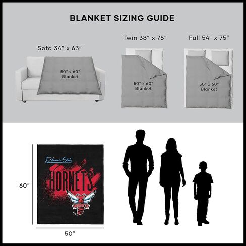 NORTHWEST NCAA Delaware State, Tradition, Silk Touch Throw Blanket, 50 x 60 Inches in Saudi Arabia